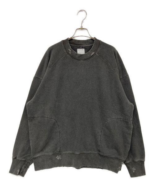 FACCIES（ファッチーズ）FACCIES (ファッチーズ) SWEAT PO/ダメージ加工スウェット ブラック サイズ:2の古着・服飾アイテム