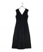 HER LIP TOハーリップトゥ）の古着「Lace Trimmed Jacquard Dress」｜ブラック