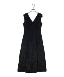 HER LIP TO（ハーリップトゥ）の古着「Lace Trimmed Jacquard Dress」｜ブラック