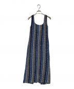 Mame Kurogouchiマメクロゴウチ）の古着「RASCHEL STRIPE JERSEY SLEEVELESS DRESS」｜ブルー