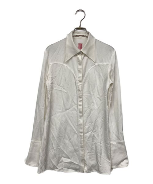 FETICO（フェティコ）FETICO (フェティコ) SATIN SHIRT/サテンシャツ ホワイト サイズ:1の古着・服飾アイテム