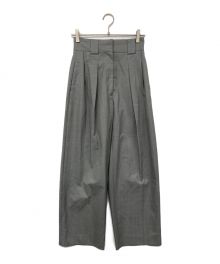 CINOH（チノ）の古着「TW TWILL HIGH WAIST TWO TUCK PANTS」｜グレー