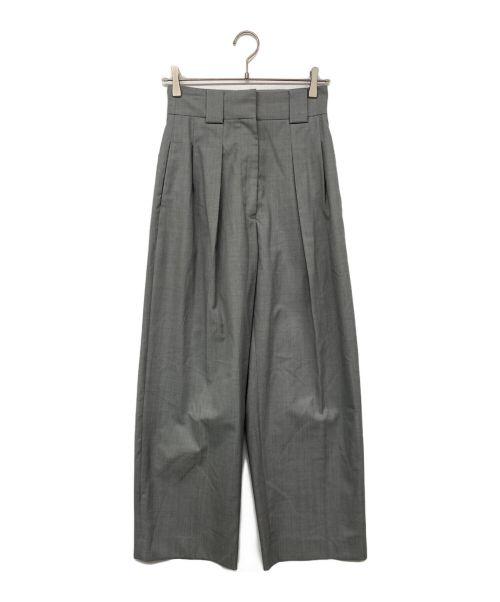 CINOH（チノ）CINOH (チノ) TW TWILL HIGH WAIST TWO TUCK PANTS グレー サイズ:38の古着・服飾アイテム