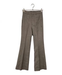 MADISON BLUE（マディソンブルー）の古着「FLARE SLACKS CHECK」｜ブラウン