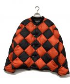 NEIGHBORHOODネイバーフッド）の古着「CHECKER DOWN JACKET」｜ブラック×オレンジ