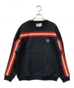 DROLE DE MONSIEURドロール ド ムッシュ）の古着「EMBRODERED STRIPED SWEATER/スウェット」｜ブラック