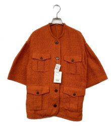 CLANE（クラネ）の古着「HALF SLEEVE TWEED JACKET」｜オレンジ