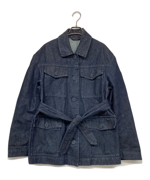 DRIES VAN NOTEN（ドリスヴァンノッテン）DRIES VAN NOTEN (ドリスヴァンノッテン) Belted denim jacket ネイビー サイズ:EXTRA SMAILの古着・服飾アイテム