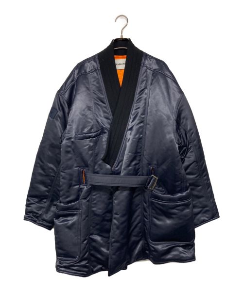 AMBUSH（アンブッシュ）AMBUSH (アンブッシュ) Kimono MA-1 ハイブリッド ベルテッド コート ネイビー×オレンジ サイズ:2の古着・服飾アイテム