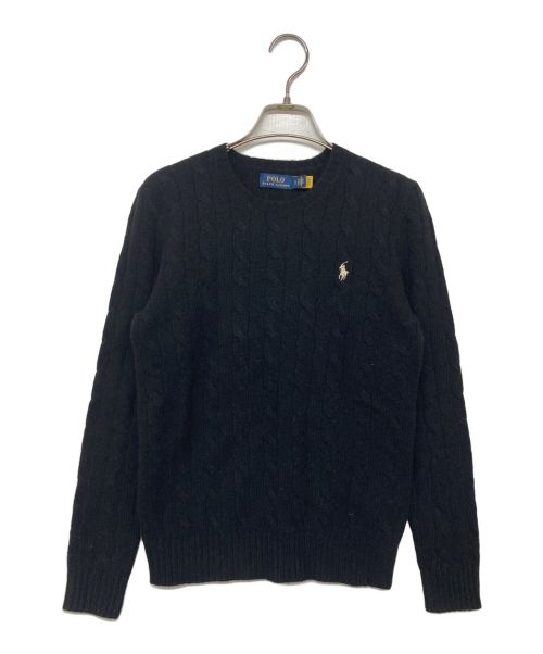 POLO RALPH LAUREN（ポロ・ラルフローレン）POLO RALPH LAUREN (ポロ・ラルフローレン) ウールカシミヤーブルニット ブラック サイズ:Sの古着・服飾アイテム