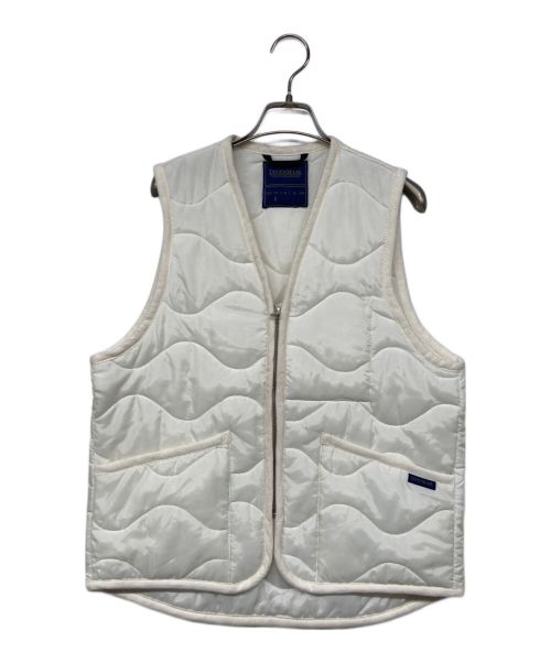 LAVENHAM（ラベンハム）LAVENHAM (ラベンハム) YLEVE (イレーヴ) キルティングベスト/ ZIPPED GILET ホワイト サイズ:XSの古着・服飾アイテム