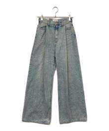 CLANE×SuzuHirose（クラネ×スズヒロセ）の古着「TUCK WIDE DENIM/タックワイドデニム」｜ブルー