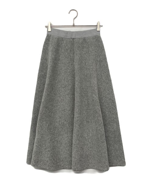 ADAWAS（アダワス）ADAWAS (アダワス) DOUBLE-FACED KNIT FLARED SKIRT グレー サイズ:FREEの古着・服飾アイテム