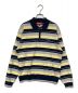 SUPREME（シュプリーム）の古着「Stripe Zip L/S Polo」｜イエロー×ネイビー