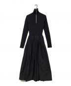 JOSEMOONジョゼムーン）の古着「ZIP UP DOCKING KNIT DRESS/ジップアップドッキングニットドレス」｜ブラック