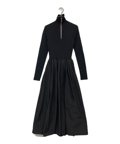 JOSEMOON（ジョゼムーン）josemoon (ジョゼムーン) ZIP UP DOCKING KNIT DRESS/ジップアップドッキングニットドレス ブラック サイズ:Fの古着・服飾アイテム