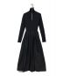 josemoon（ジョゼムーン）の古着「ZIP UP DOCKING KNIT DRESS/ジップアップドッキングニットドレス」｜ブラック