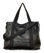 FACCIESファッチーズ）の古着「LEATHER BIG TOTE BAG」｜ブラック