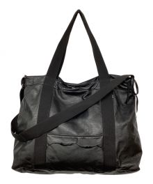 FACCIES（ファッチーズ）の古着「LEATHER BIG TOTE BAG」｜ブラック