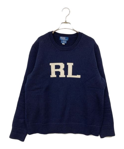 POLO RALPH LAUREN（ポロ・ラルフローレン）POLO RALPH LAUREN (ポロ・ラルフローレン) INTARSIA RL KNIT/インターシャニット ネイビー サイズ:Lの古着・服飾アイテム