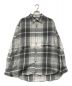 UNUSED（アンユーズド）の古着「FRINGE L/S BIG CHECK SHIRT」｜ホワイト×グレー