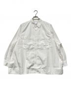 Graphpaperグラフペーパー）の古着「21SS　Garment Dyed Poplin Umbrella Yoke Shirt」｜ホワイト