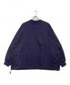 is-nessイズネス）の古着「BALLOON STRIPES LONG SLEEVE T SHIRT」｜ブラウン×ネイビー