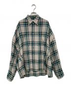 FACETASMファセッタズム）の古着「WOOL CHECK ZIPPER SHIRT」｜グレー