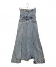 ROKH (ロク) FLAP DETAILED DENIM ASYMMETRIC SKIRT/デニムスカート ブルー サイズ:38