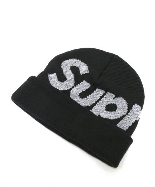 supreme reflective big logo beanie