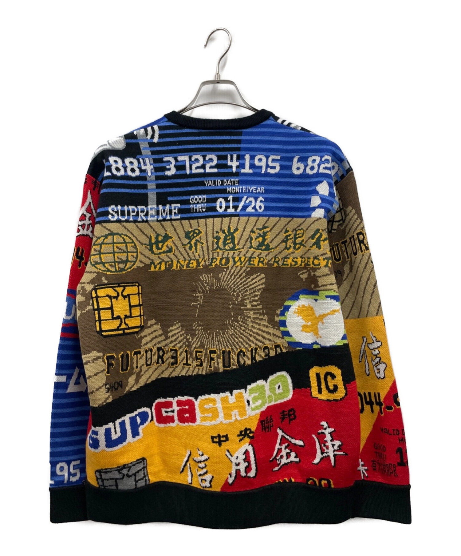 SUPREME (シュプリーム) クレジットカードセーター / 22SS credit cards sweater マルチカラー サイズ:L