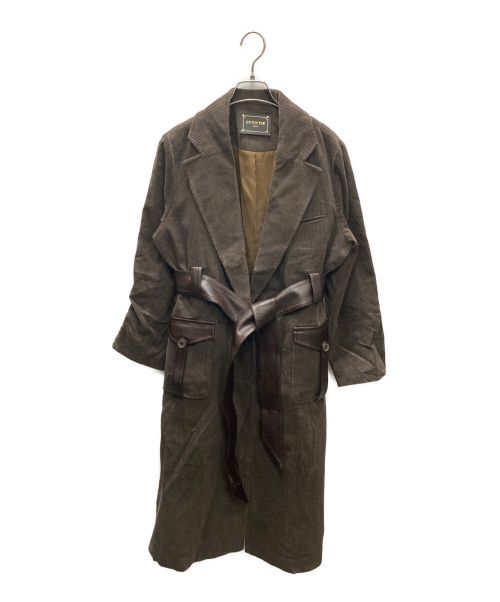 UN / VICTIM（アンヴィクティム）UN / VICTIM (アンヴィクティム) VINTAGE LIKE CORDUROY LONG COAT ブラウン サイズ:Fの古着・服飾アイテム