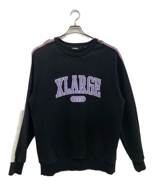 X-LARGE（エクストララージ）X-LARGE (エクストララージ) PANELED CREWNECK SWEAT ブラック サイズ:Lの古着・服飾アイテム