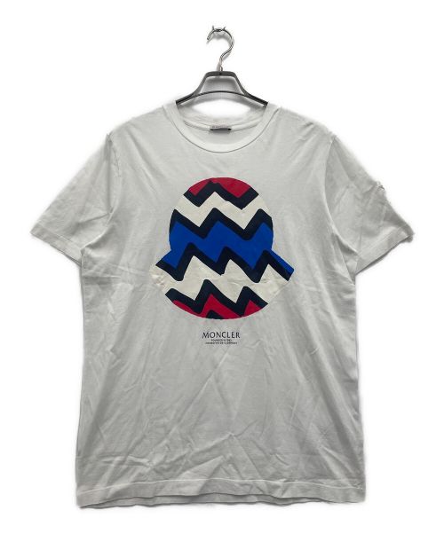 MONCLER（モンクレール）MONCLER (モンクレール) プリントTシャツ ホワイト サイズ:Ｍの古着・服飾アイテム