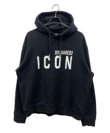 DSQUARED2（ディースクエアード）の古着「ICON Hooded Sweatshirt アイコンフーデッドスウェットシャツ」｜ブラック