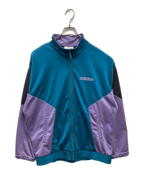 adidas（アディダス）adidas (アディダス) トラックジャケット/80年代/80s パープル×グリーン サイズ:174の古着・服飾アイテム