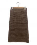 theoryセオリー）の古着「Polished Twist Textured Skirt/01-3207711-390-902」｜ブラウン