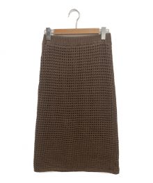 theory（セオリー）の古着「Polished Twist Textured Skirt/01-3207711-390-902」｜ブラウン