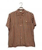 Star OF HOLLYWOODスターオブハリウッド）の古着「RAYON OPEN SHIRT “SQUARE GRID”」｜ピンク