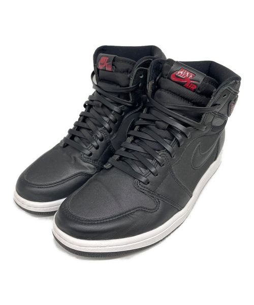 NIKE（ナイキ）NIKE (ナイキ) Jordan 1 Retro High Black Satin Gym Red/55088-060/ハイカット ブラック サイズ:27の古着・服飾アイテム