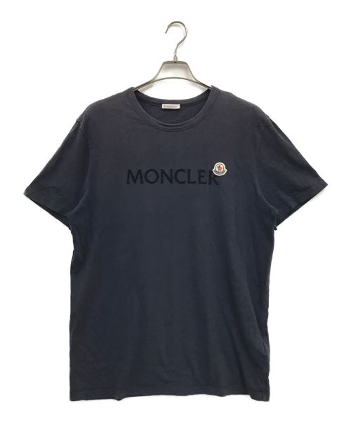 MONCLER（モンクレール）MONCLER (モンクレール) ロゴプリントTシャツ ネイビー サイズ:XLの古着・服飾アイテム