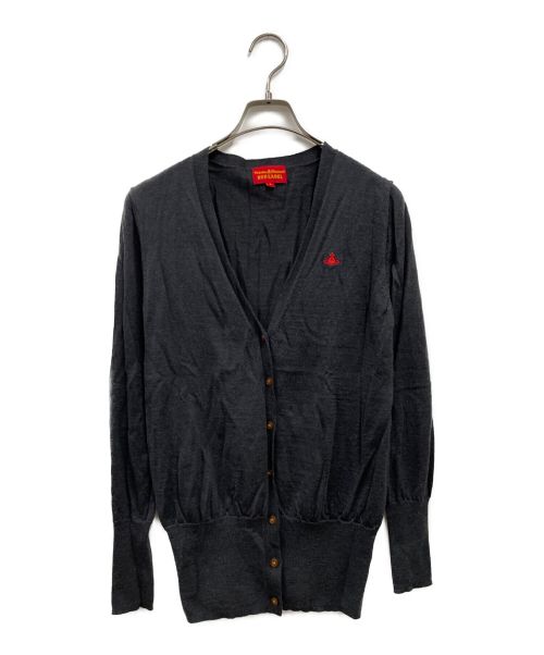 Vivienne Westwood RED LABEL（ヴィヴィアンウエストウッドレッドレーベル）Vivienne Westwood RED LABEL (ヴィヴィアンウエストウッドレッドレーベル) ロゴ刺繍カーディガン ブラック サイズ:2の古着・服飾アイテム