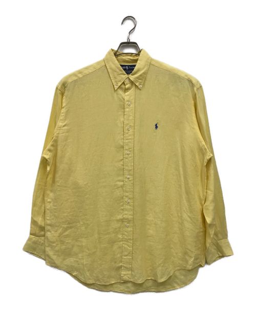 POLO RALPH LAUREN（ポロ・ラルフローレン）POLO RALPH LAUREN (ポロ・ラルフローレン) リネンボタンダウンシャツ イエロー サイズ:Lの古着・服飾アイテム