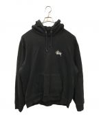 stussyステューシー）の古着「BASIC STUSSY HOOD BLACK ASH HEATHER」｜ブラック