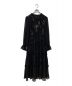 AMERI（アメリ）の古着「BELINDA SHIRRING LONG DRESS/レースワンピース」｜ブラック