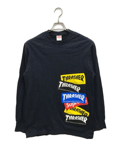 SUPREME（シュプリーム）Supreme (シュプリーム) Thrasher Multi Logo L/S Tee ネイビー サイズ:Sの古着・服飾アイテム