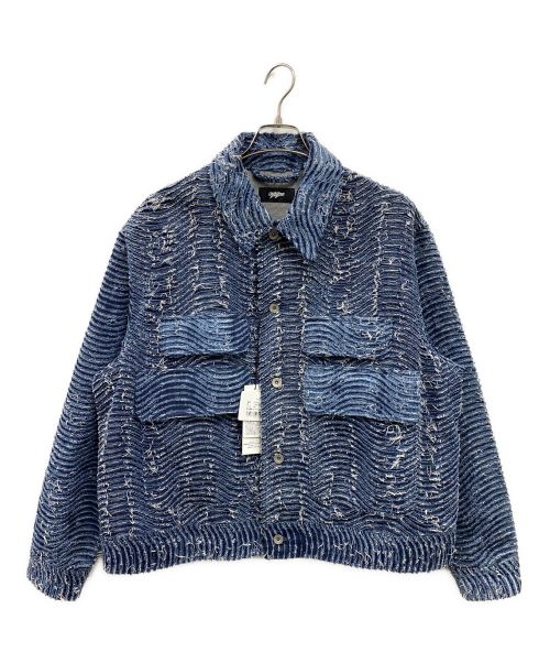 MYNE by MIHARA YASUHIRO（マイン バイ ミハラヤスヒロ）MYNE by MIHARA YASUHIRO (マイン バイ ミハラヤスヒロ) 23SS Wave Denim Jacket/G10JK012-0 ブルー サイズ:M 未使用品の古着・服飾アイテム