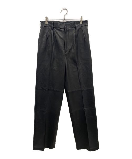 edition（エディション）edition (エディション) EURO GOAT LEATHER SLACKS/ユーロゴートレザースラックス/レザースラックス/51-04-24-04001 ブラック サイズ:Lの古着・服飾アイテム