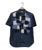 COMME des GARCONS HOMMEコムデギャルソン オム）の古着「パッチシャツ/HJ-B015」｜ブルー