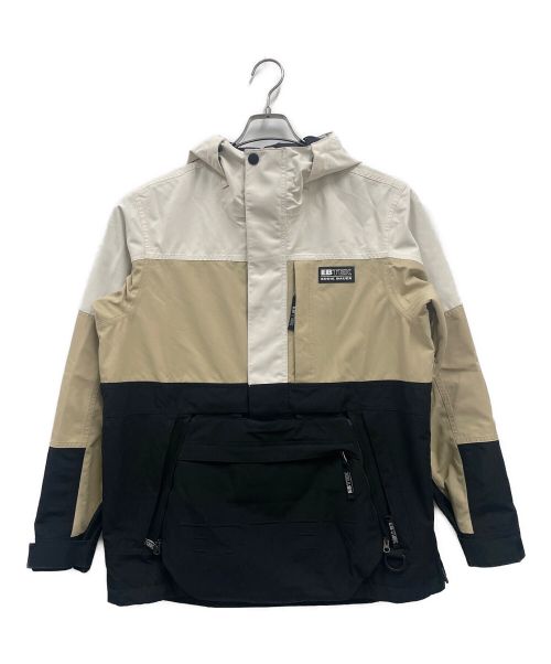 Eddie Bauer（エディーバウアー）Eddie Bauer (エディーバウアー) EBTEK (イービーテック) アノラックパーカー ブラック×ベージュ サイズ:Sの古着・服飾アイテム